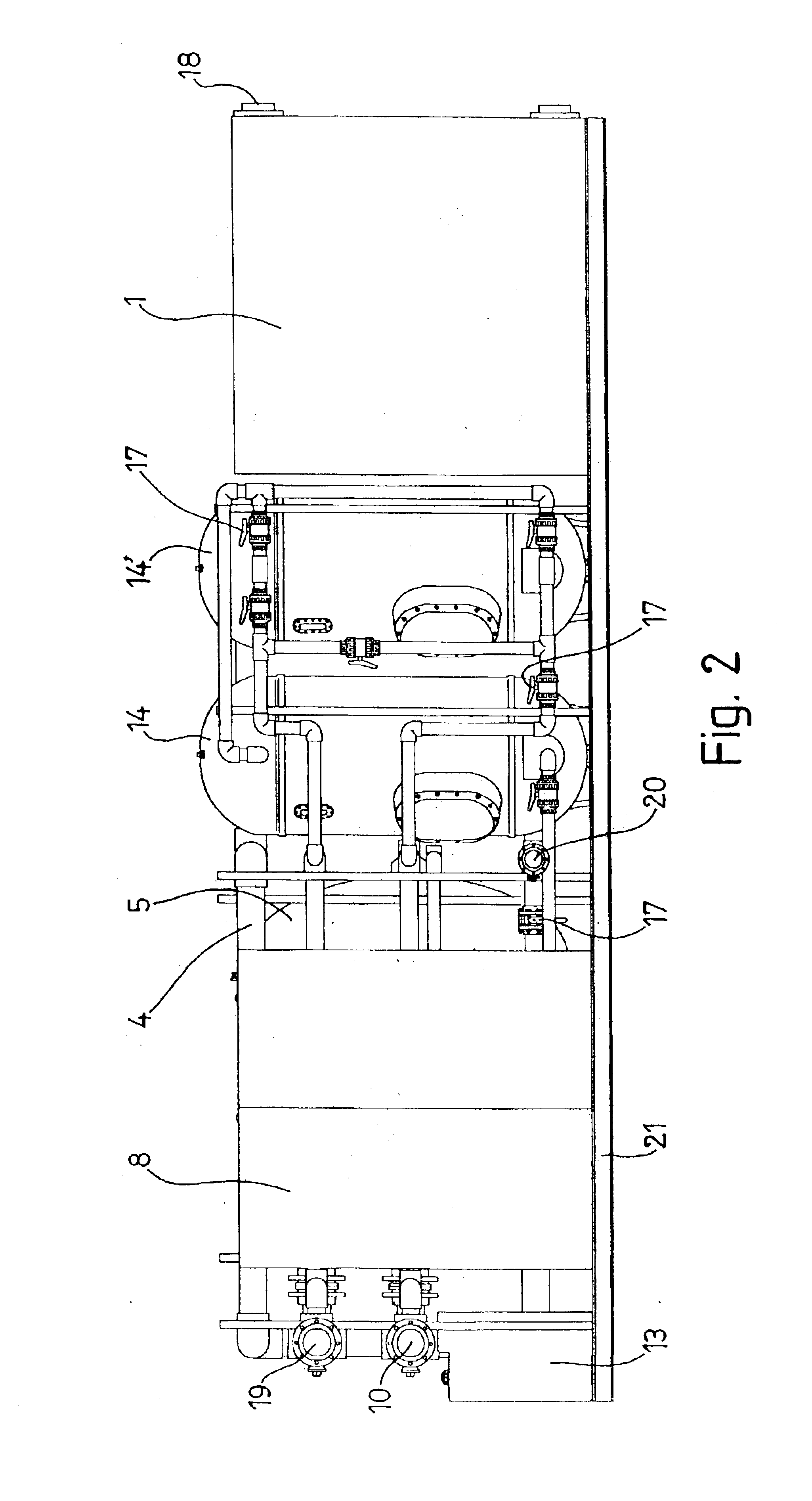 Swimming pool water treatment plant