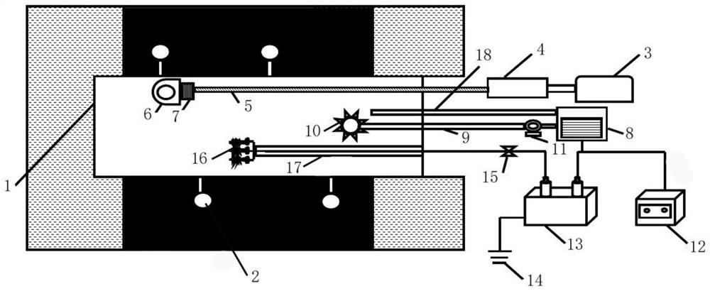 Coal seam weakening anti-reflection device and method based on microwave-assisted pre-cracking and high-voltage pulse