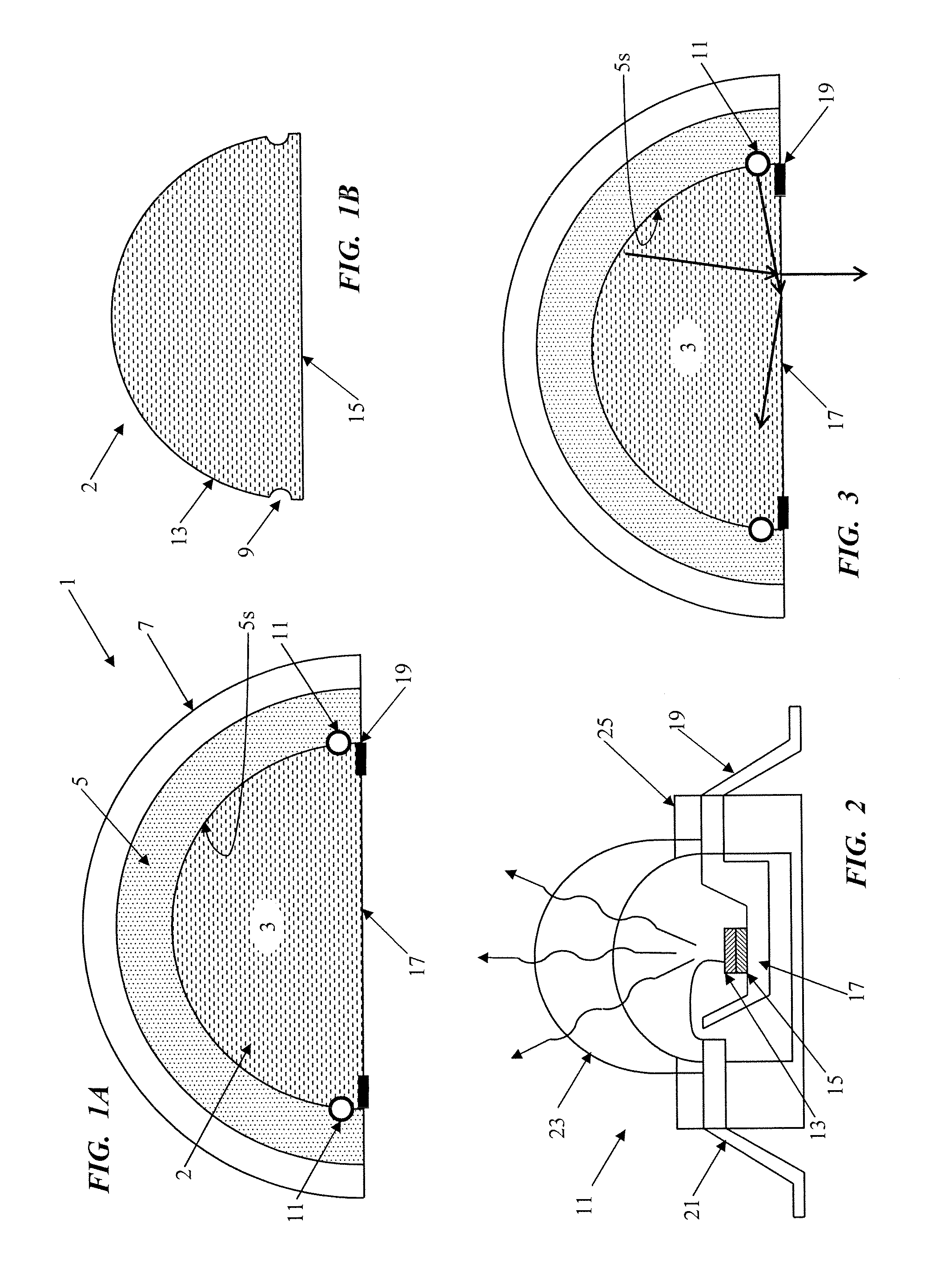 Solid state lighting using light transmissive solid in or forming optical integrating volume