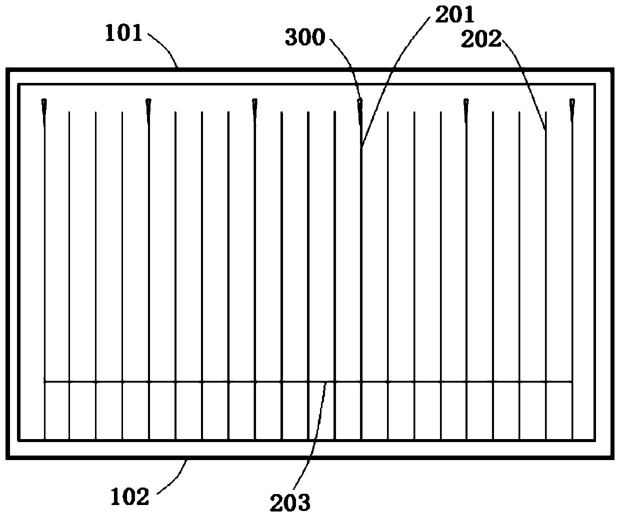 Main-grid-free crystalline silicon battery piece and application thereof