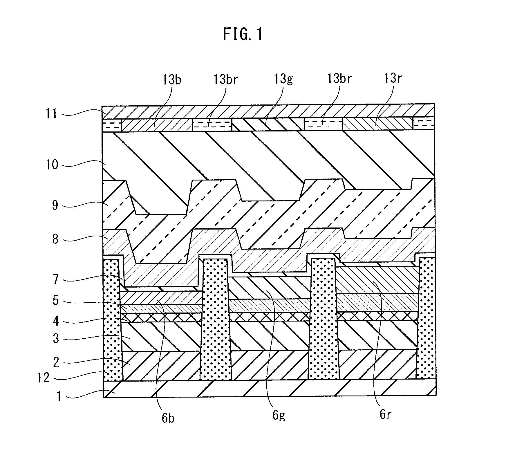 Light-emitting element and display device using same