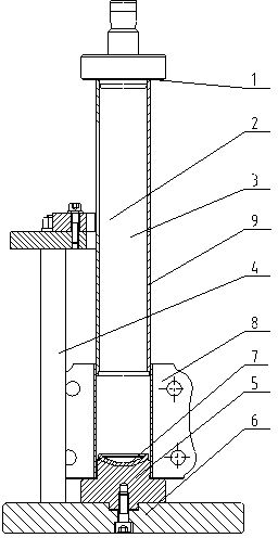 Liquid storage cylinder sub-assembly press fitting whole port assistive tool