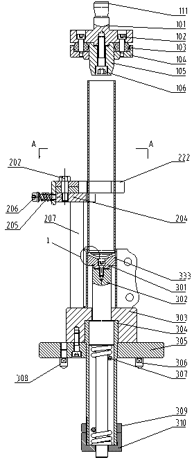 Liquid storage cylinder sub-assembly press fitting whole port assistive tool