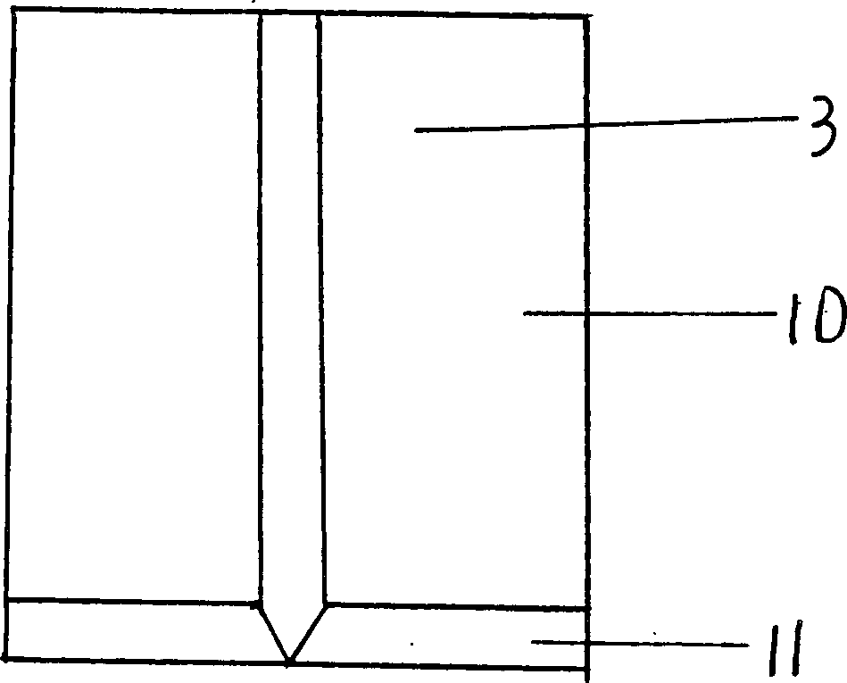 Cross thin wall pipe-sinking device for vibration pipe-sinking pile-dilling machine and pile-filling method thereof