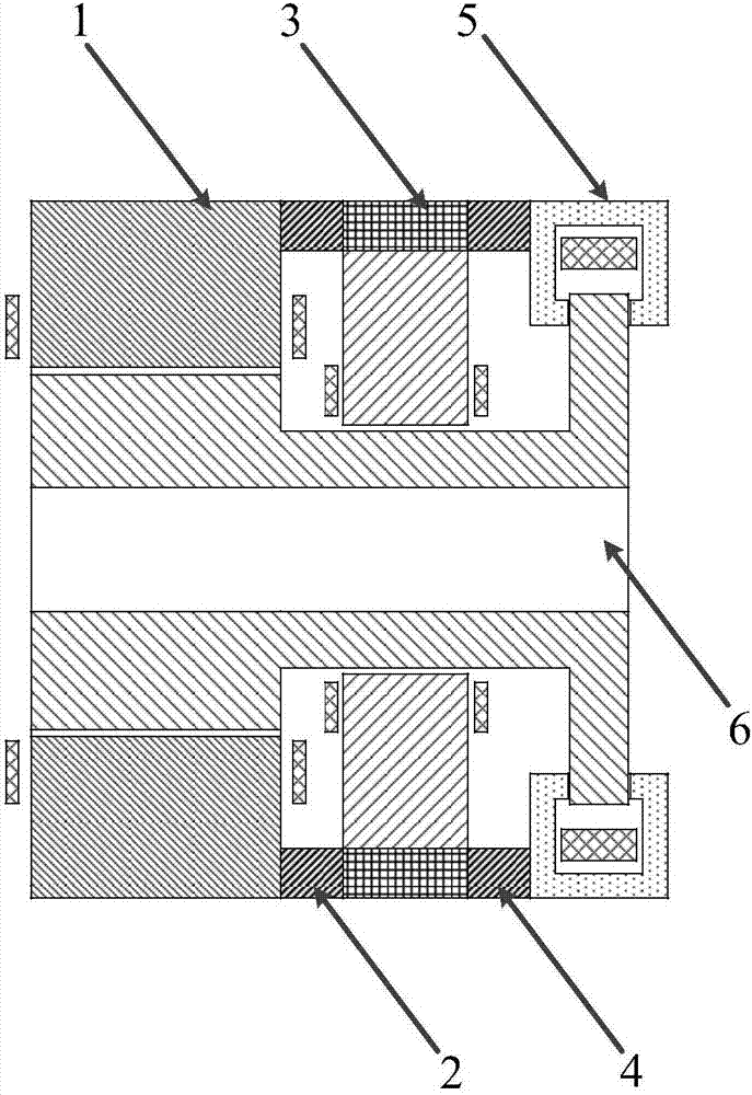 Five-degree-of-freedom hybrid excitation bearingless switched reluctance motor