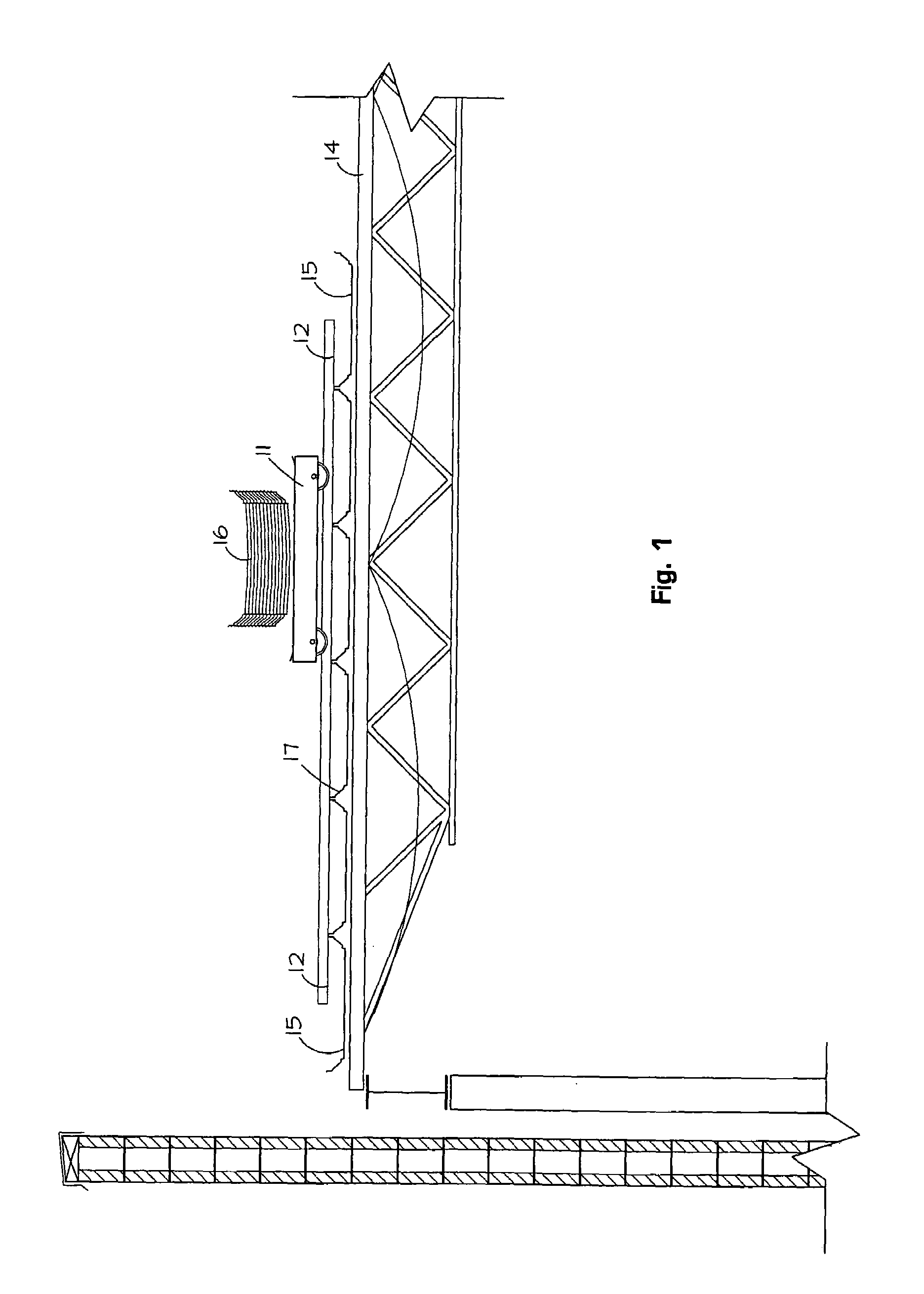 Roofing rail transportation system