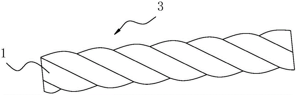 Composite type rope and production process thereof