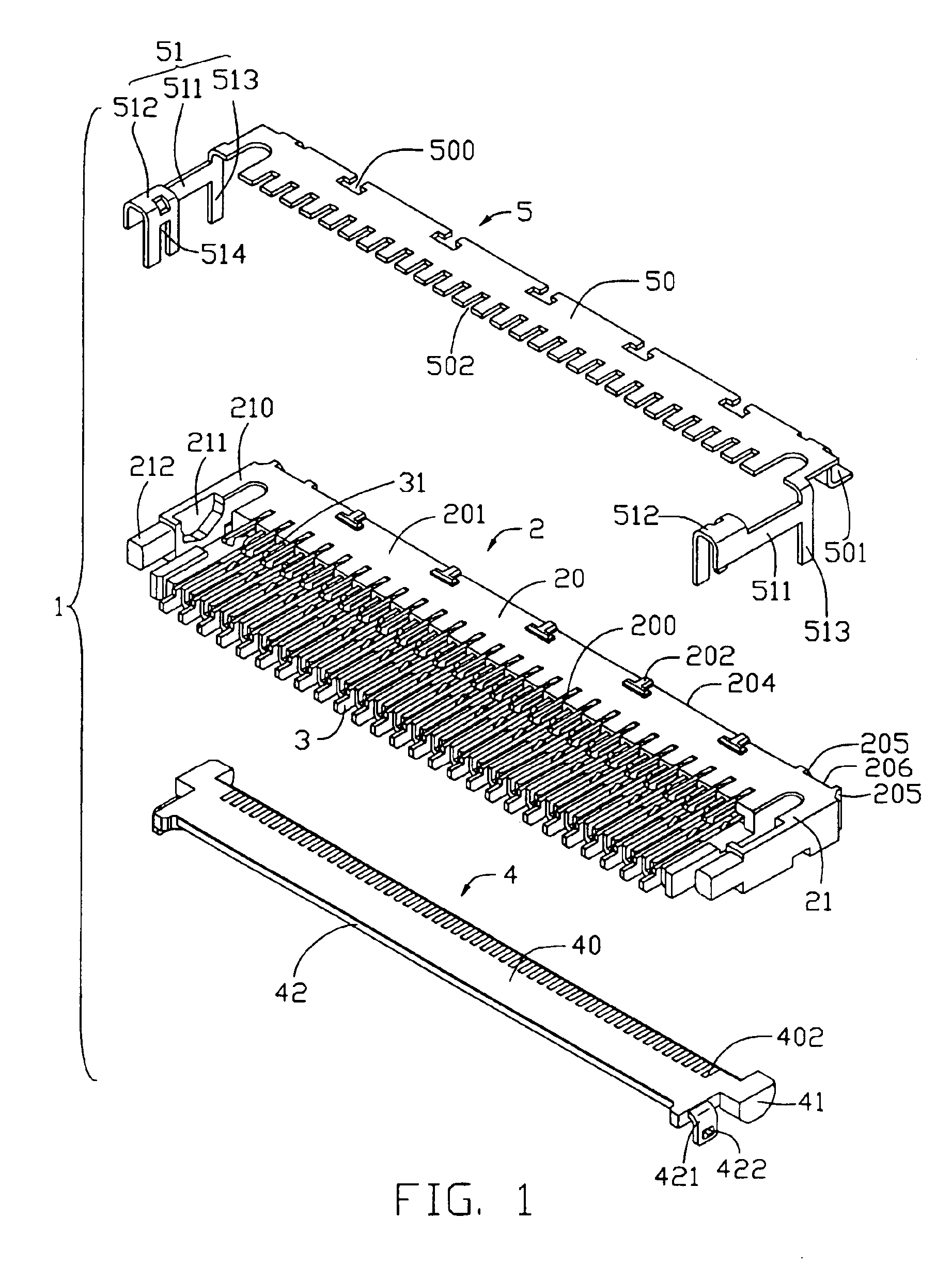 Electrical connector for flexible printed circuit board