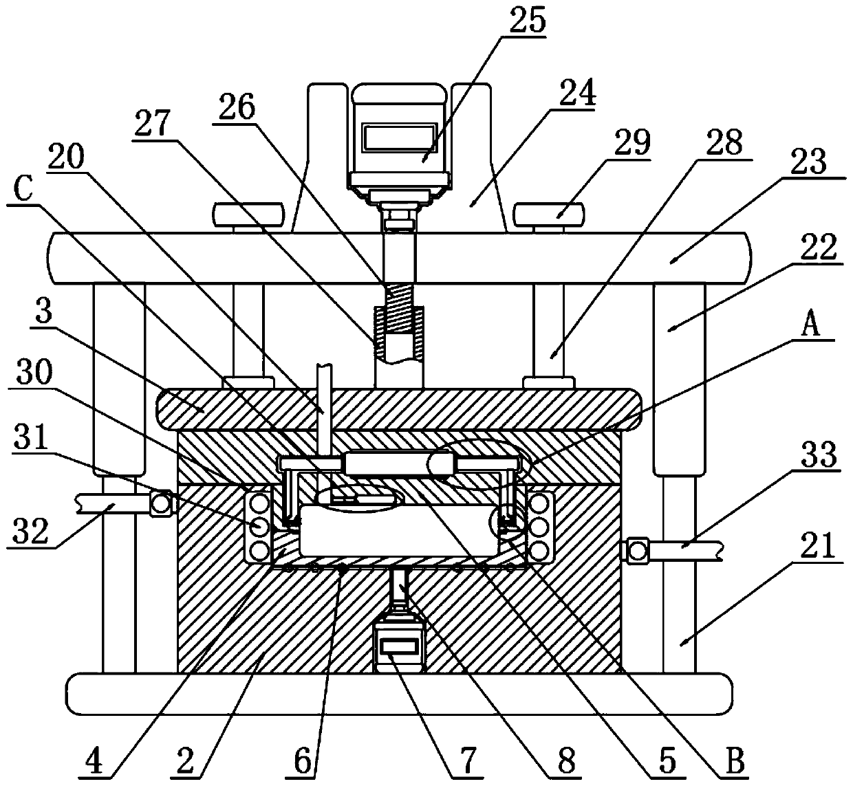 Rotary stripping type injection mold