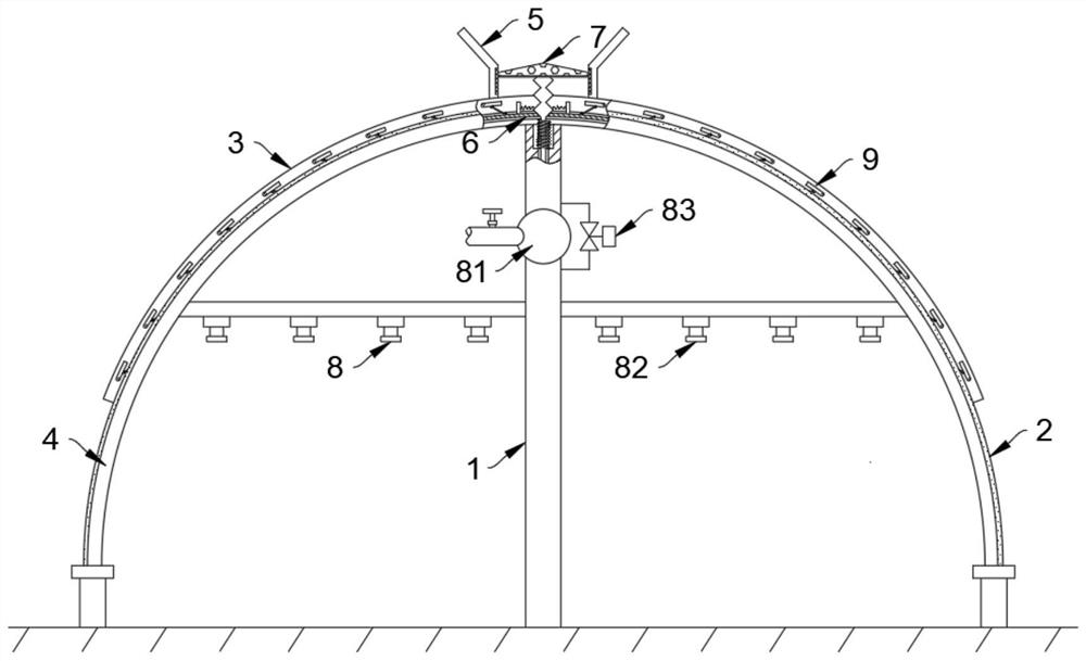 Automatic snow removing device for greenhouse and using method thereof