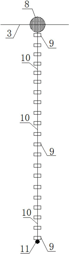 Vertical water temperature mixing inversion effect observation method and apparatus in front of reservoir dam