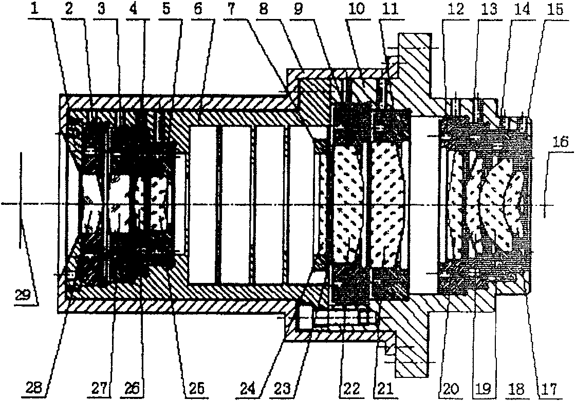 Deep UV projection photoetching objective lens