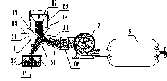 Separation device of plastic particles and dust by negative-pressure air power