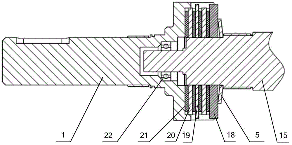 Axial tension safe clutch for large load