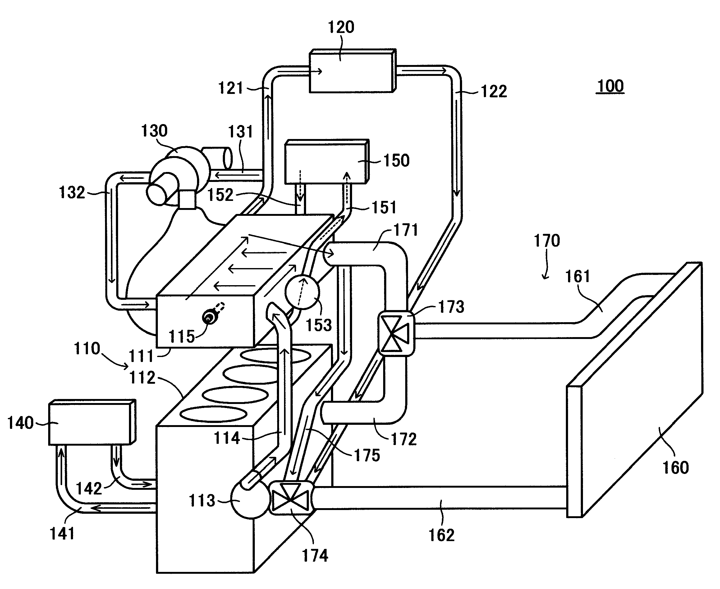 Engine cooling medium circulation device