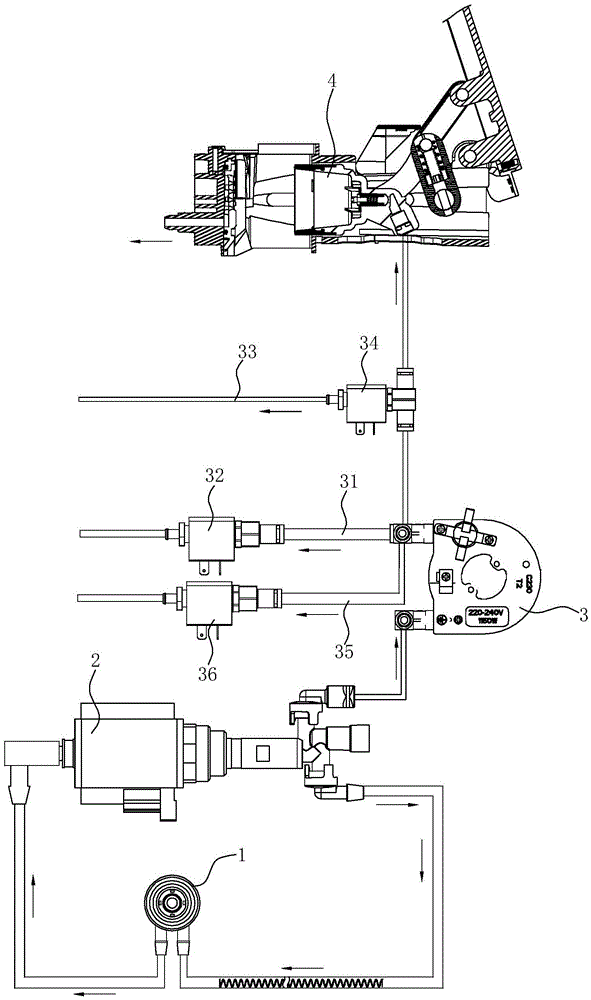 Water path structure of beverage machine