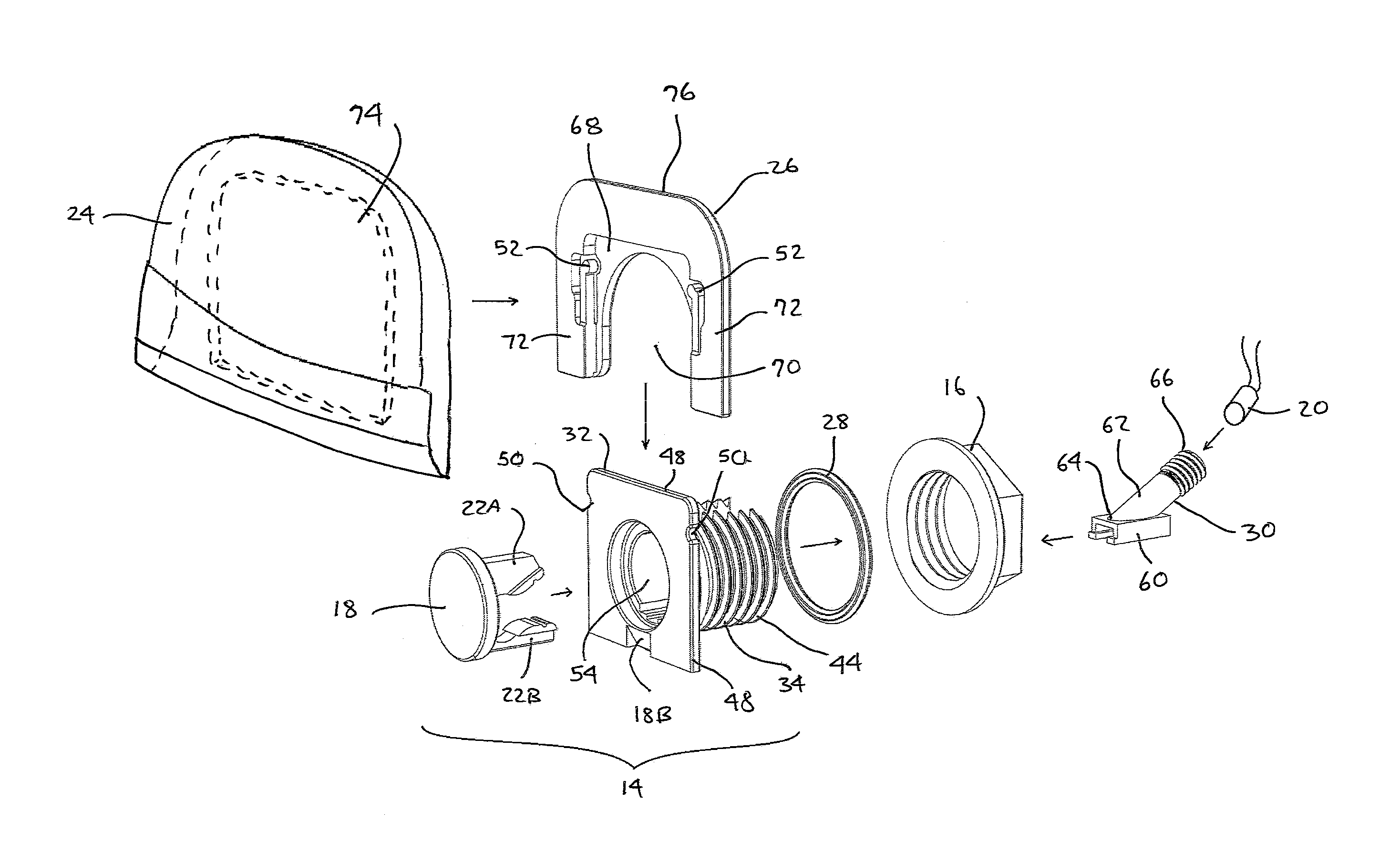 Bulkhead light fitting and lighting method