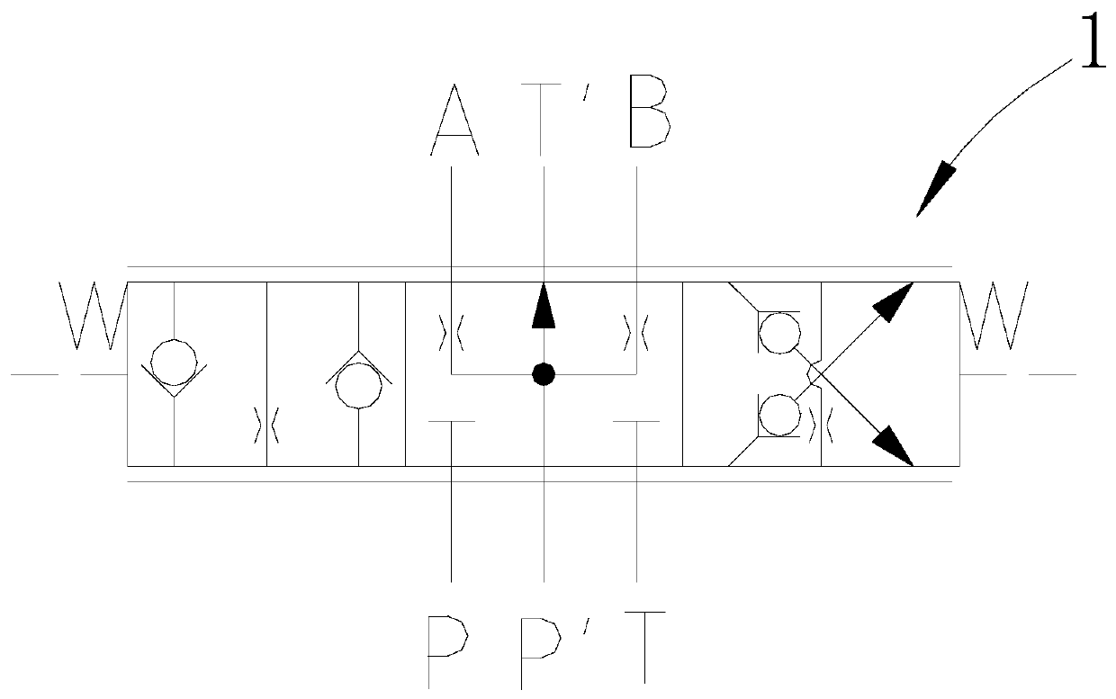 Crane rotation buffer reversing valve and crane open type rotation brake control system