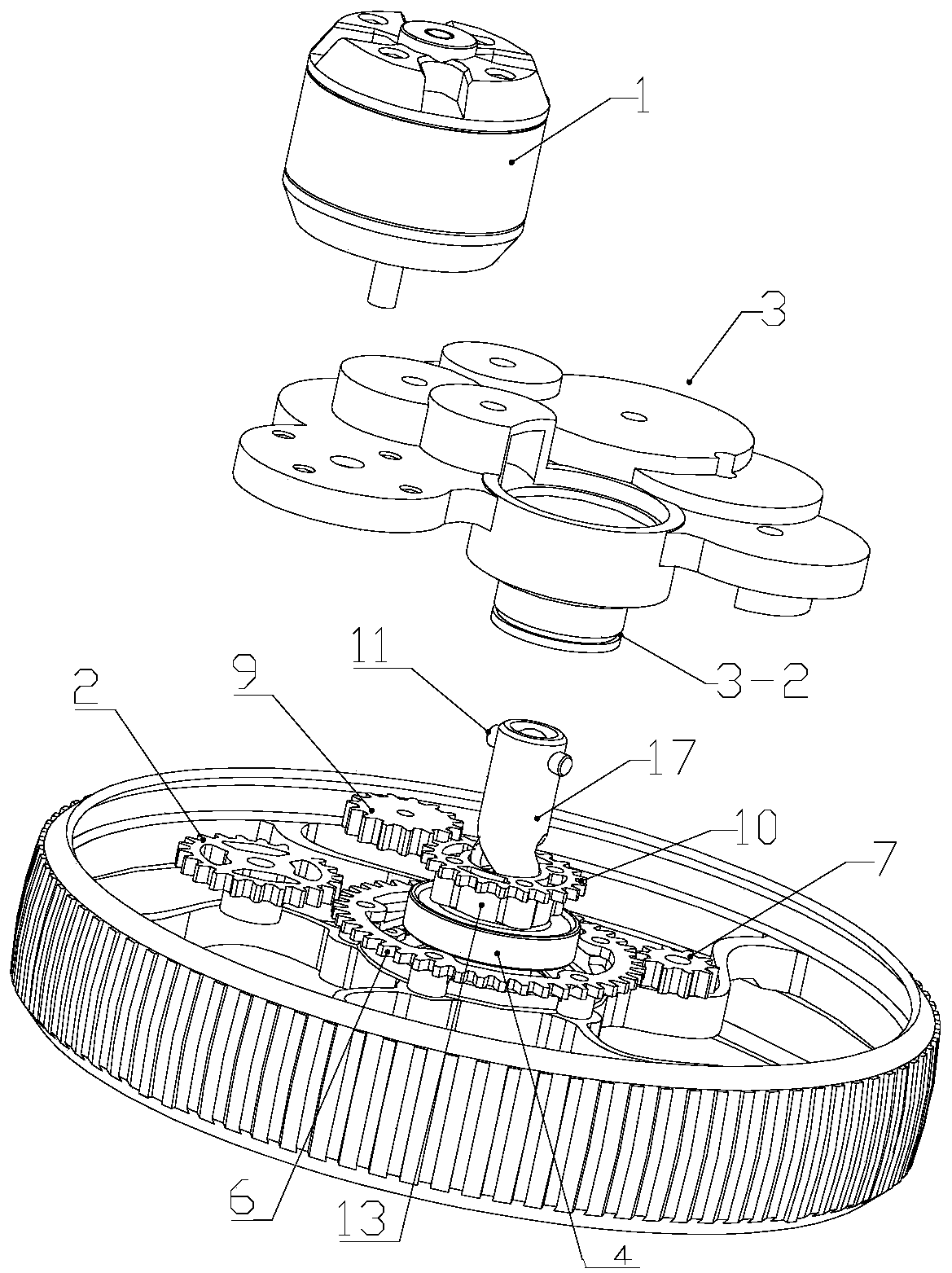 Propeller and wheel paddle assembly of aircraft automobile by adopting propeller