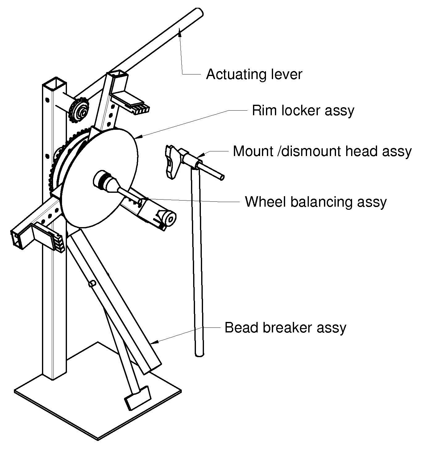 Vertical tire changing device