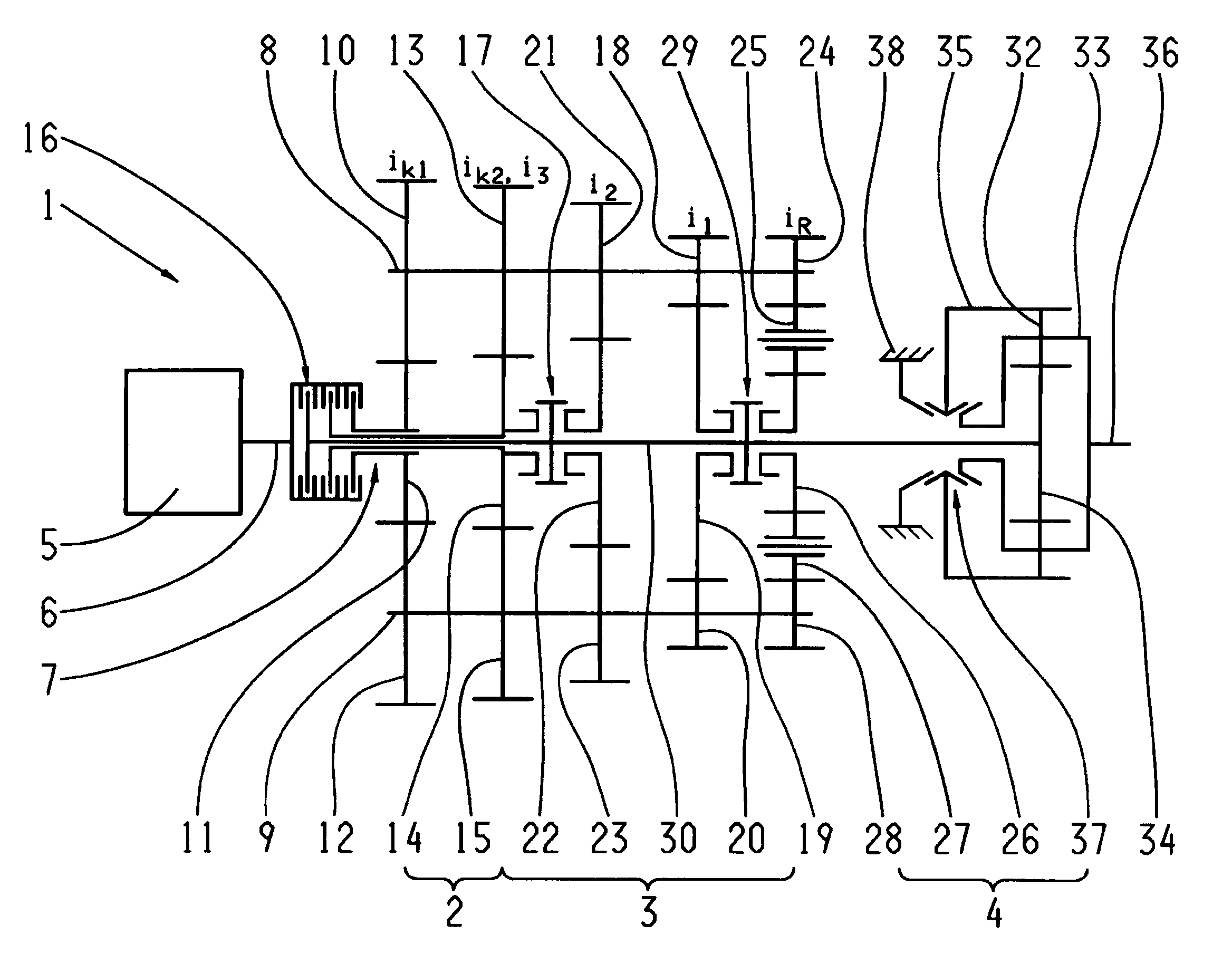 Multi-group transmission of a motor vehicle