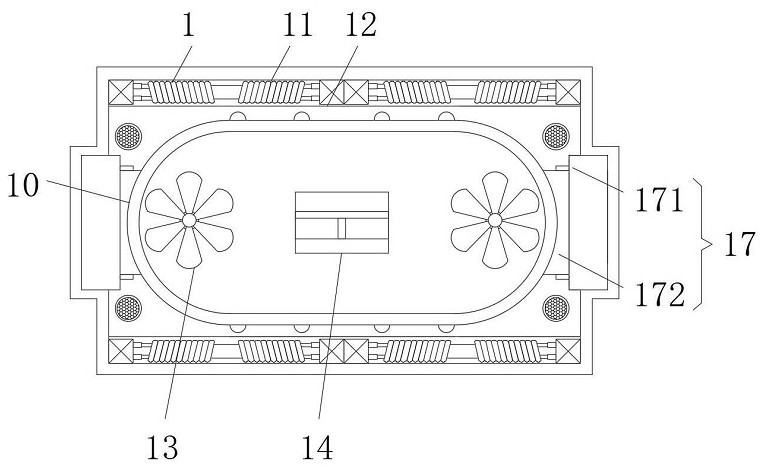 A drying device for solid materials with an internal turning mechanism