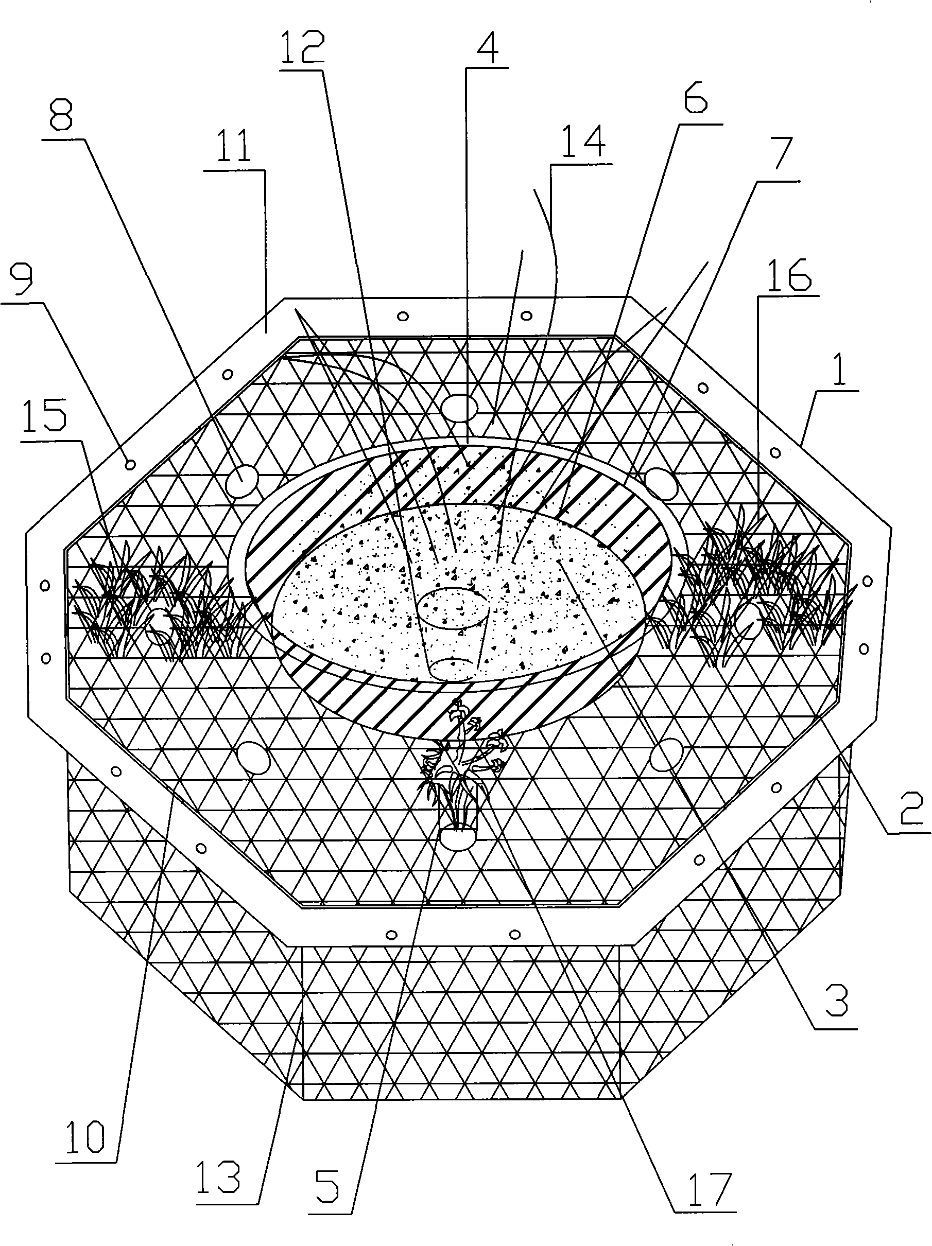 Ecological floating island and building method thereof