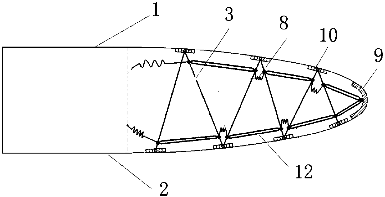 Truss type wing leading edge camber continuous changing structure