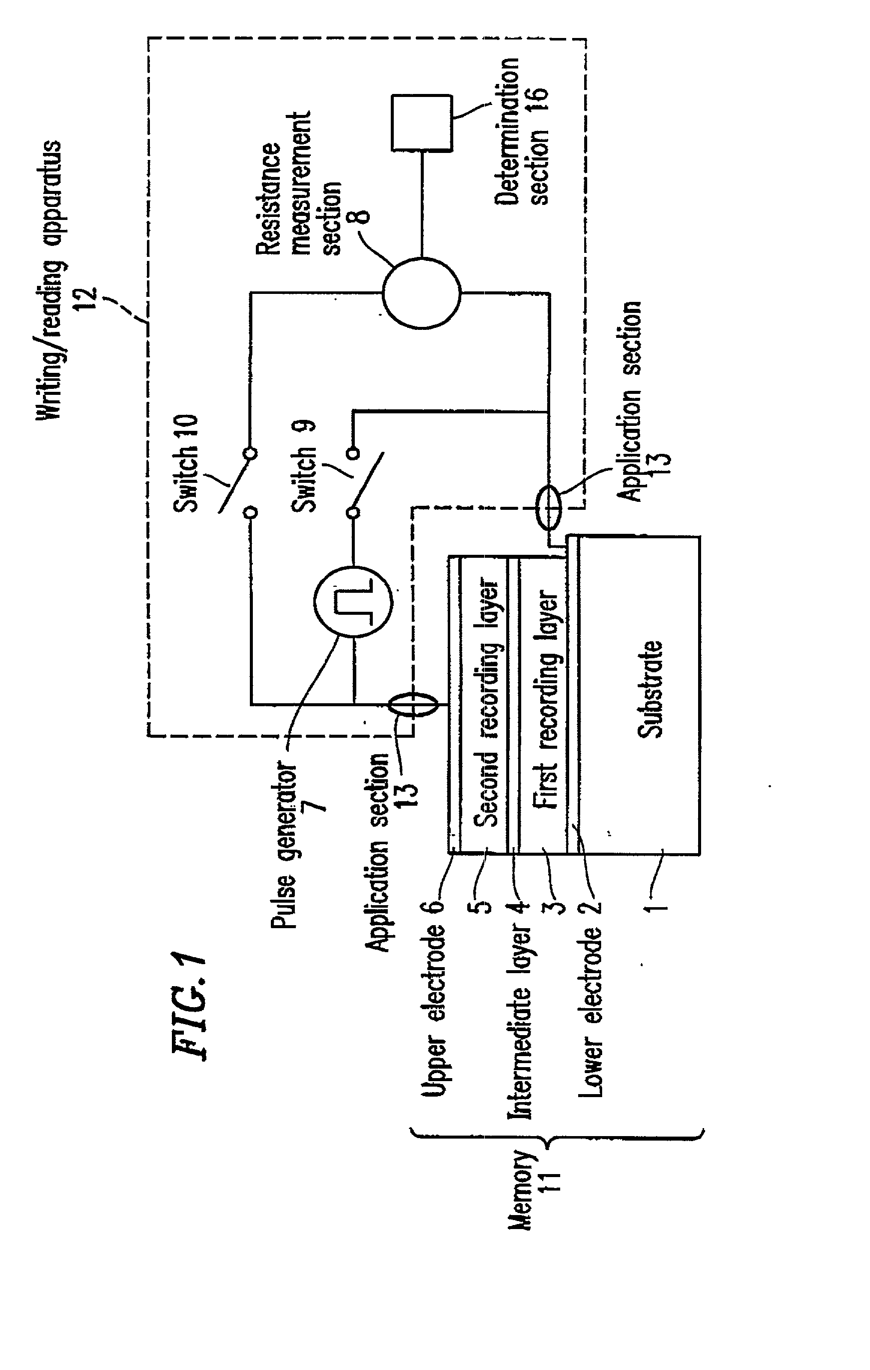 Memory, writing apparatus, reading apparatus, writing method, and reading method