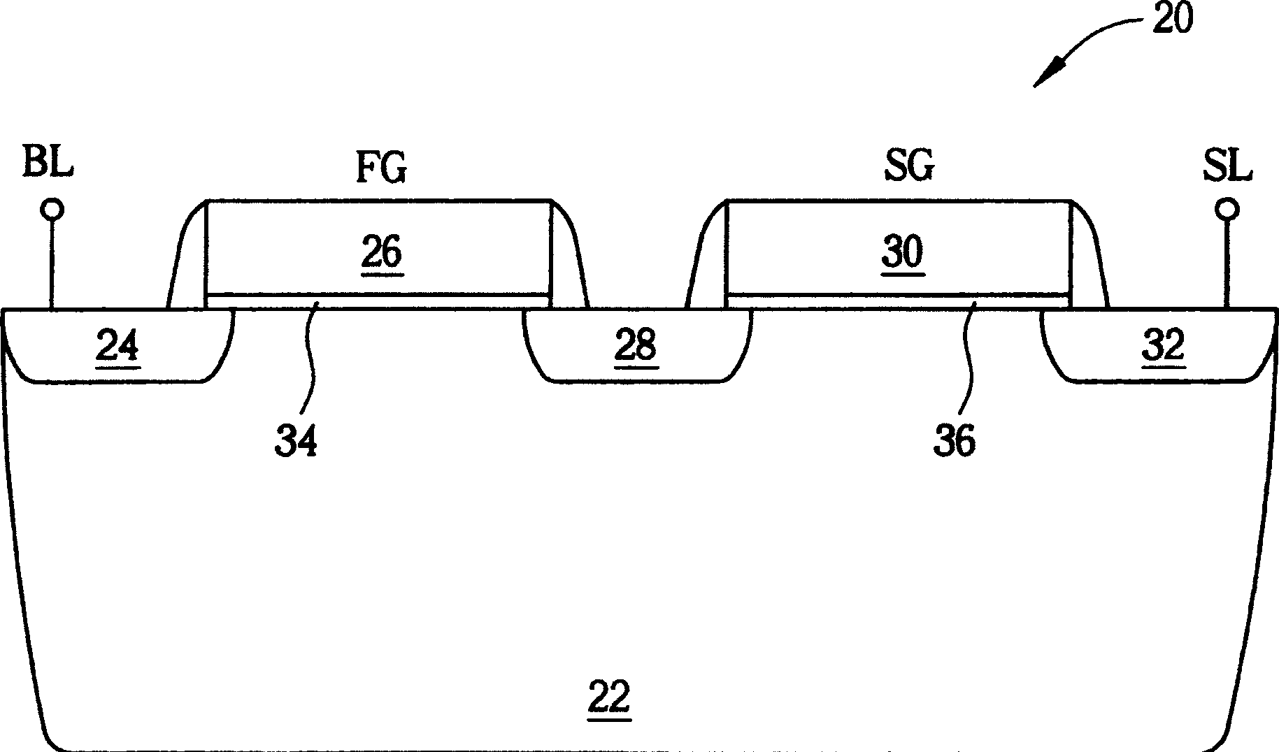 Electric erasing programmable logic element