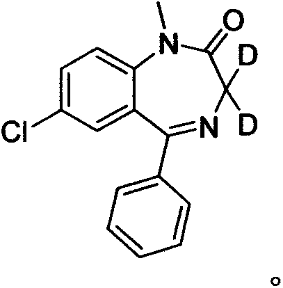 Deuterated diazepam and preparation method thereof