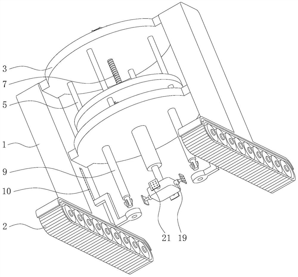 A machine for taking parts after casting and forming a large compressor cylinder