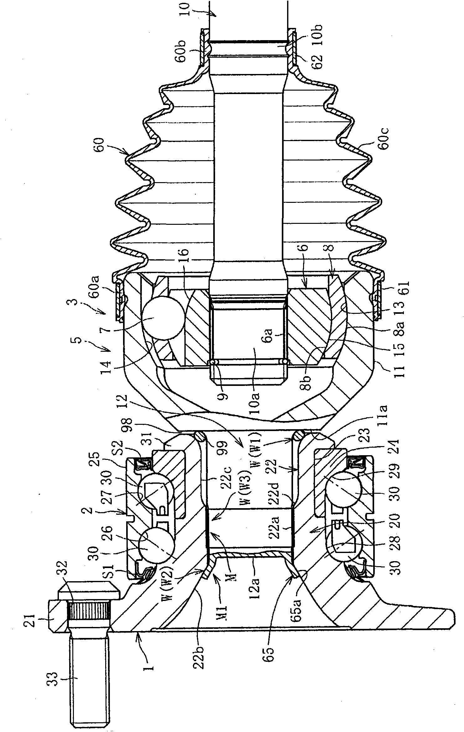 Bearing device for wheel