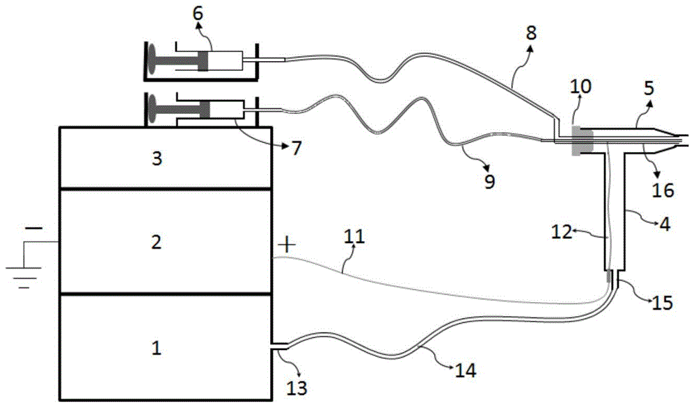 AB glue dispensing device based on electrostatic spraying principle