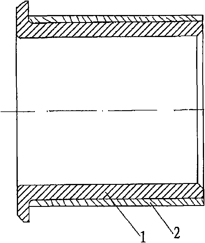 Composite overlaying method for bush and sleeve of rolls for hot dipping