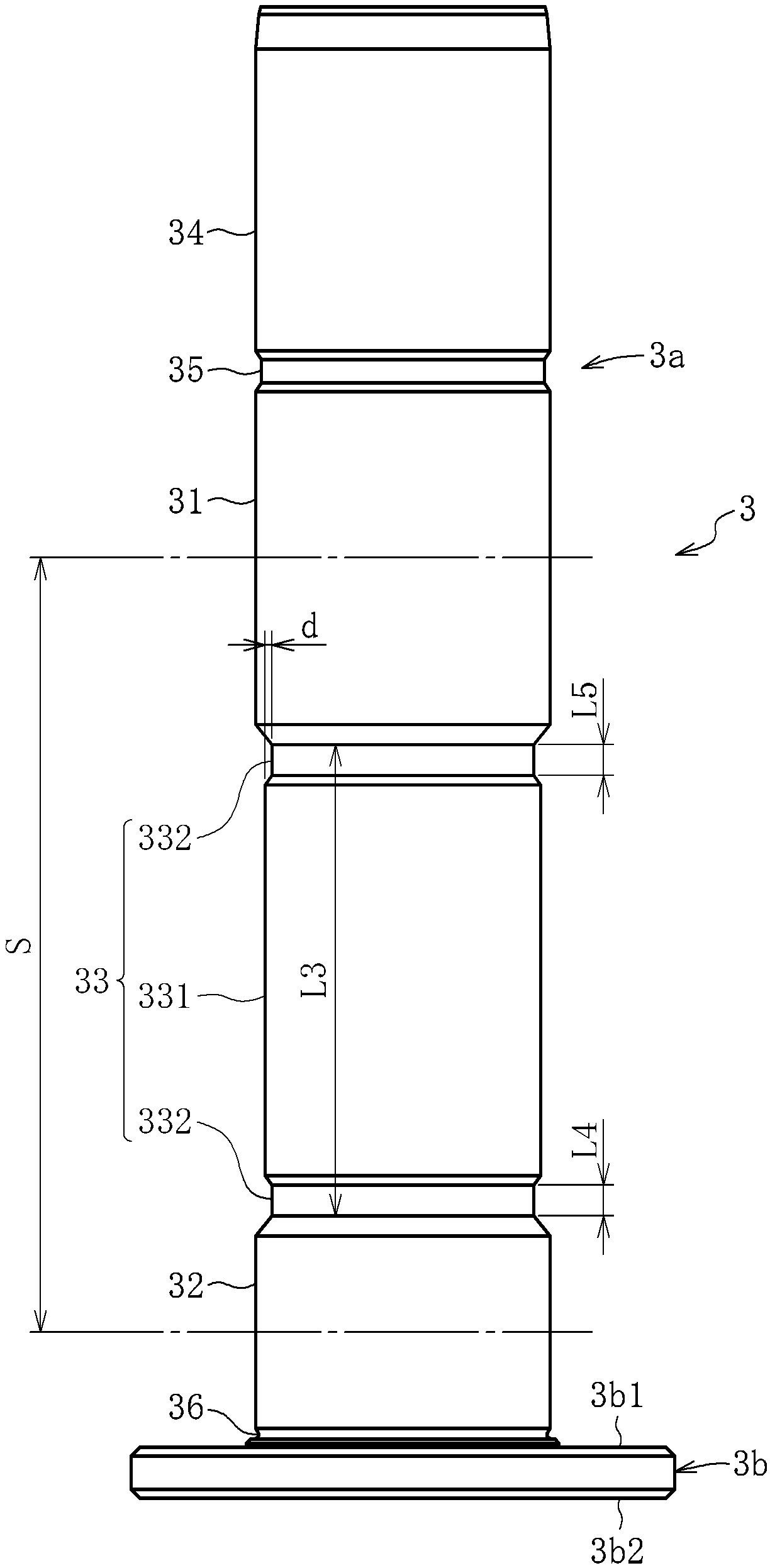 Shaft member for fluid bearing device, manufacturing method therefor, and fluid bearing device