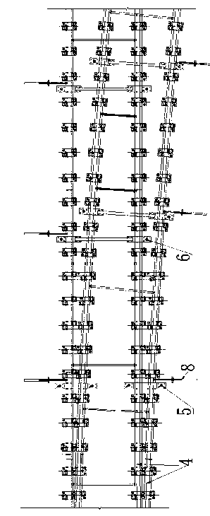 Monolithic rail bed and turnout lifting support arrangement structure of subway short sleeper