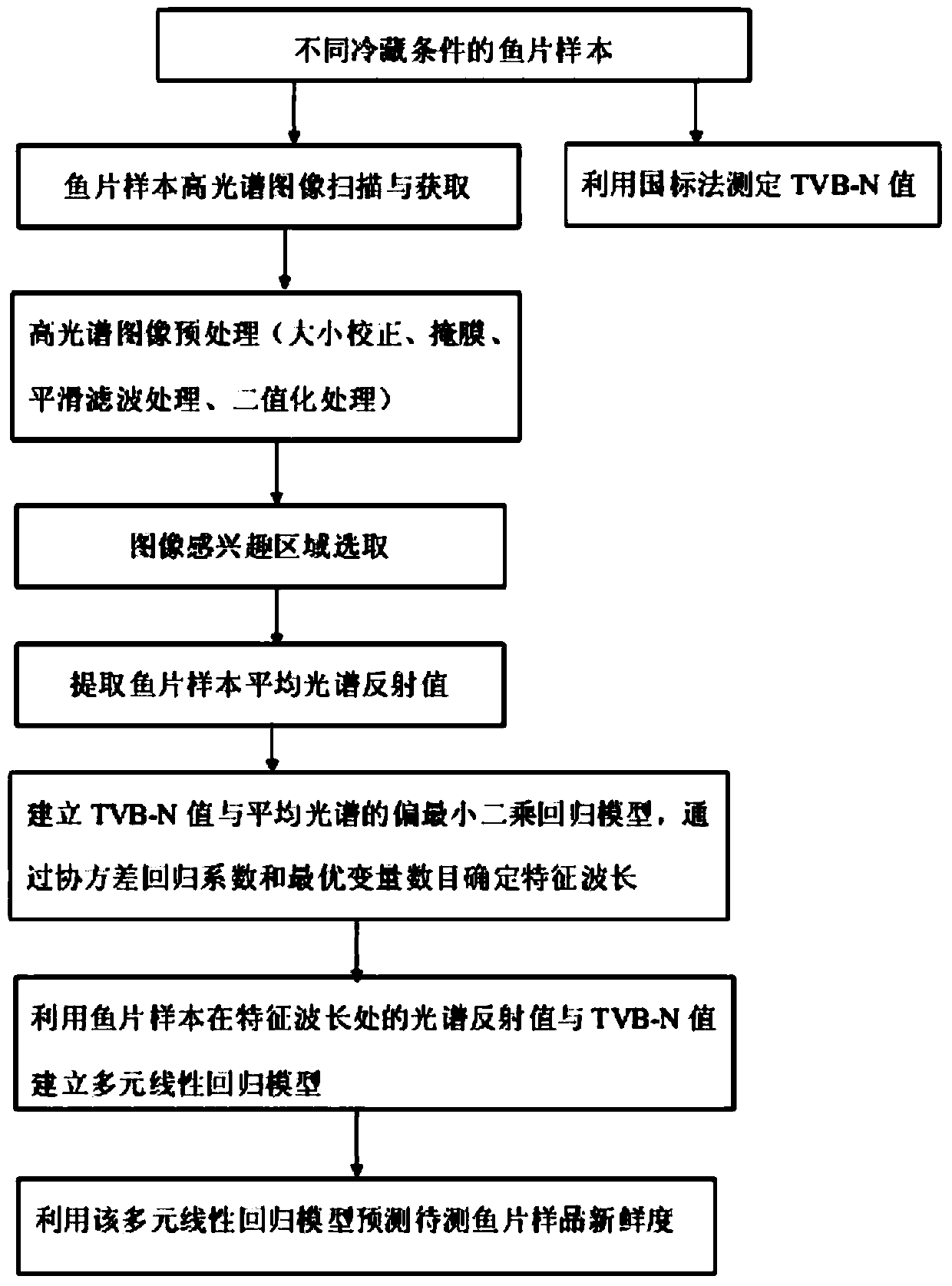 Fish fillet freshness detection method based on hyperspectral imaging