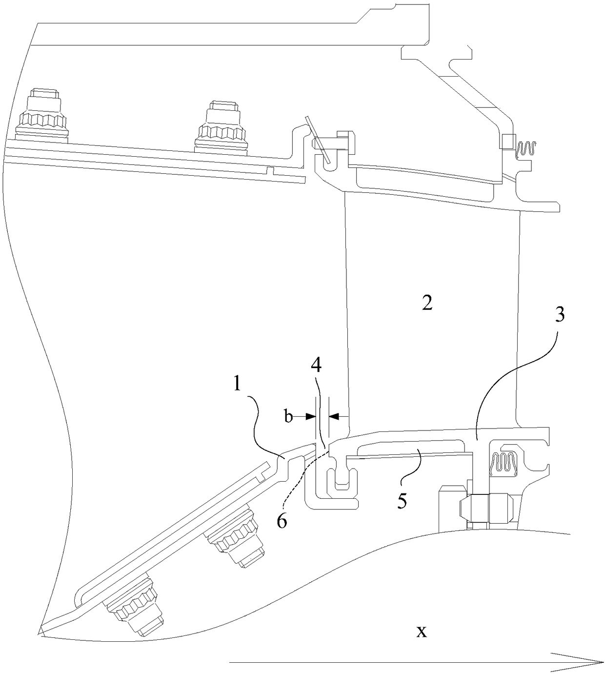 Cooling structure suitable for high-pressure turbine of gas turbine