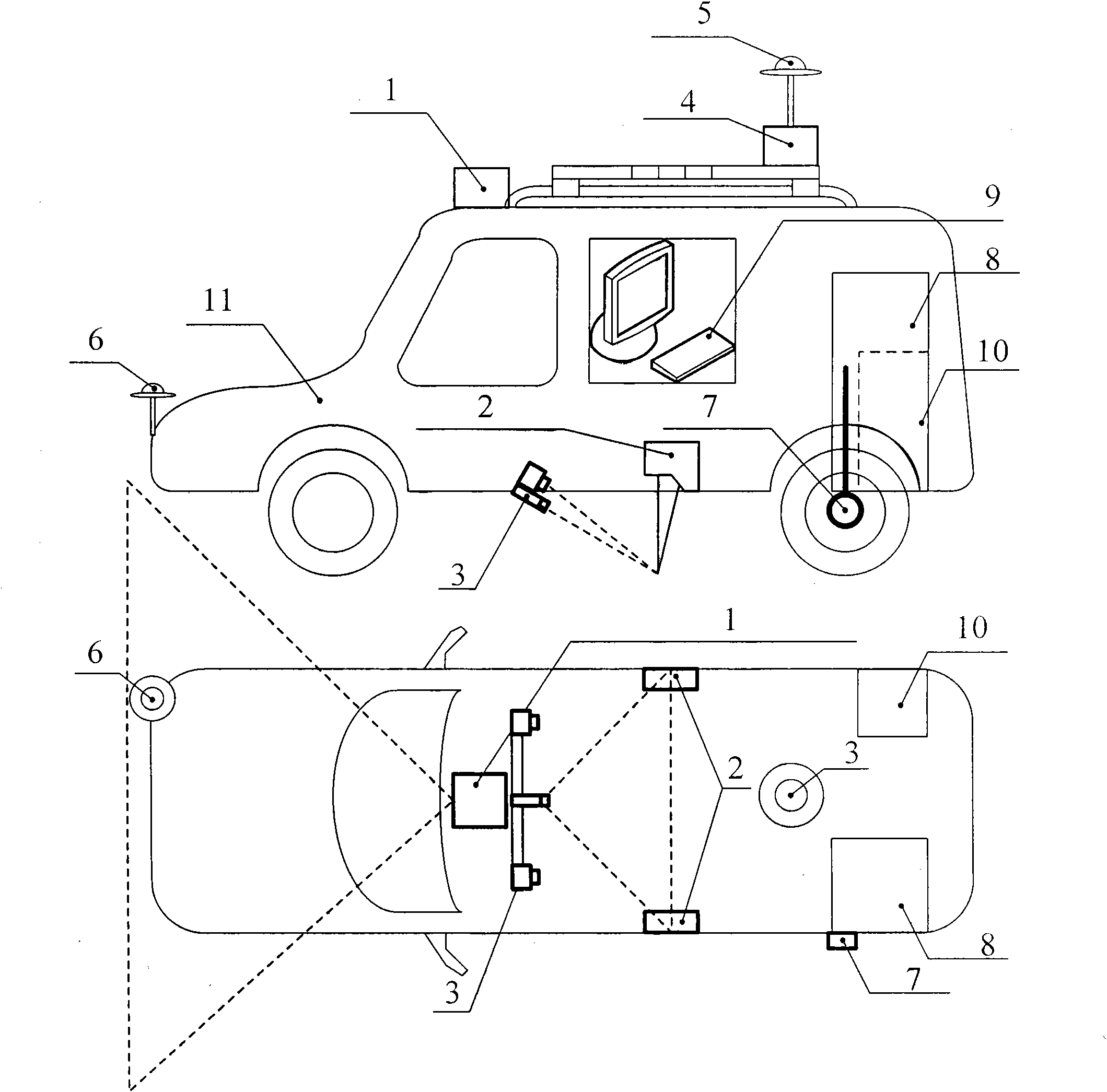 Vehicle-mounted laser measuring method for mining area subsidence