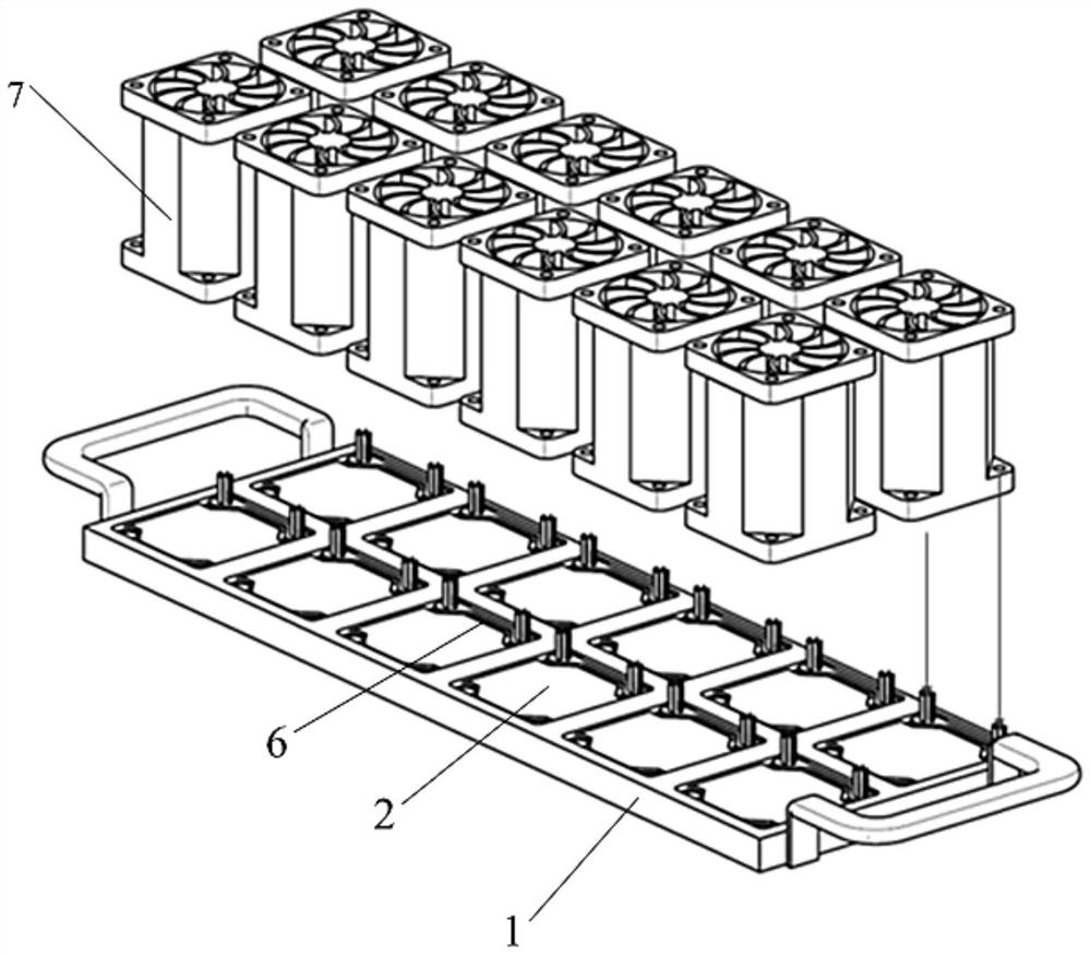 Fan module device convenient to mount and dismount and dismounting method