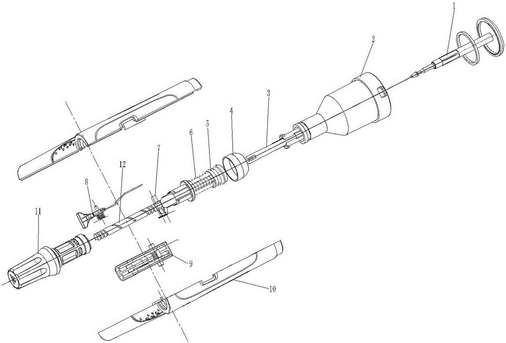 Safety device and drive device of one-time anorectal cutting anastomat