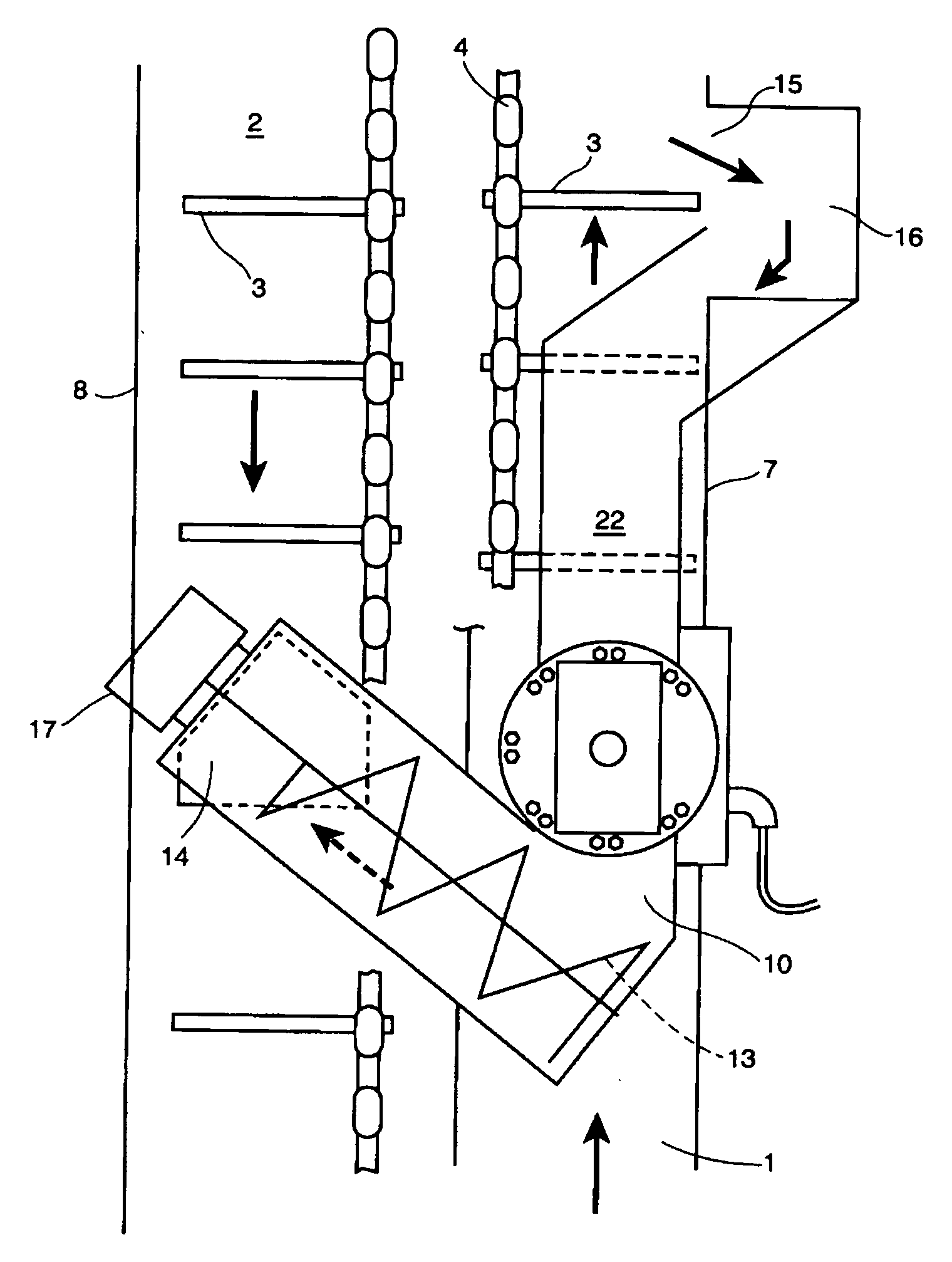 Apparatus for analysing composition of crops in a crop elevator