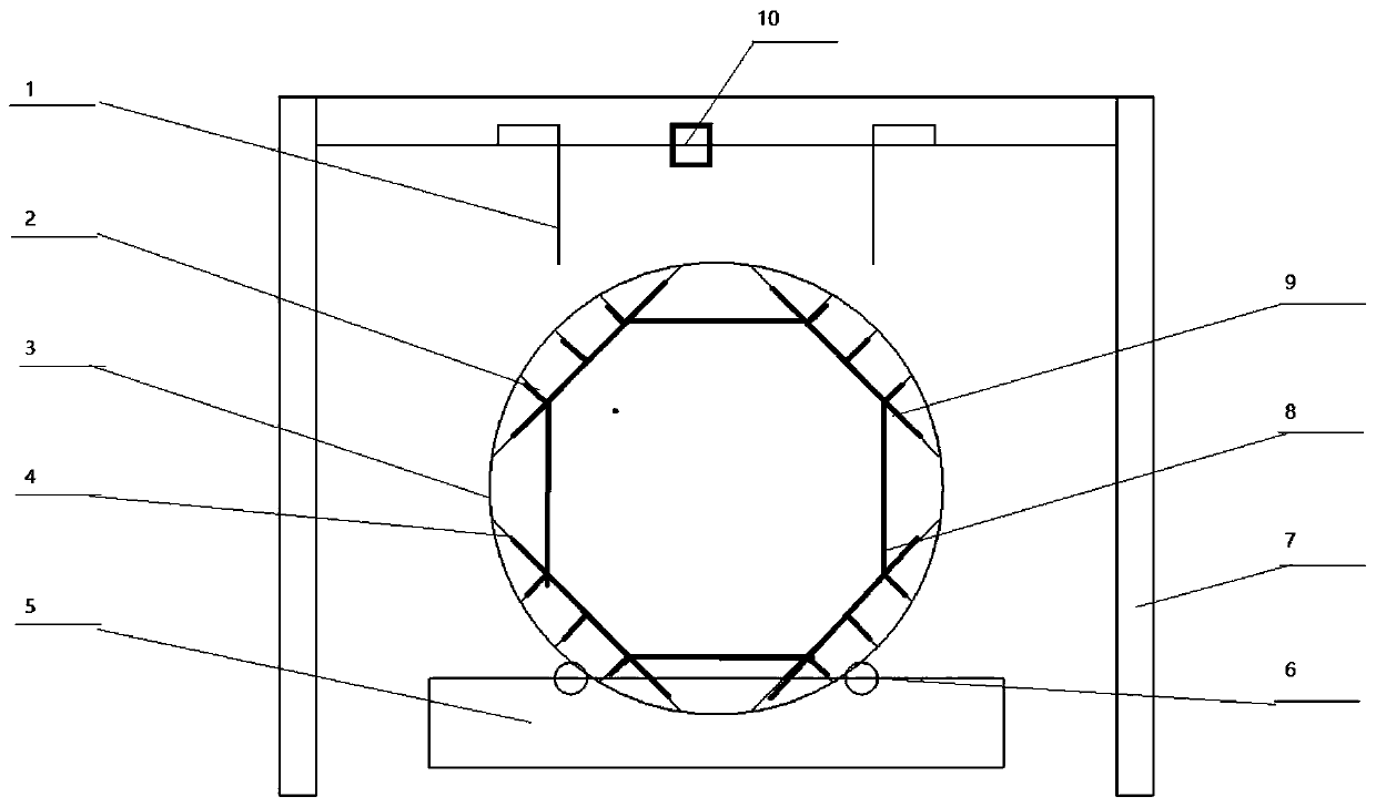 Assembly type rounding and supporting automatic equipment for pressure steel pipe tiles