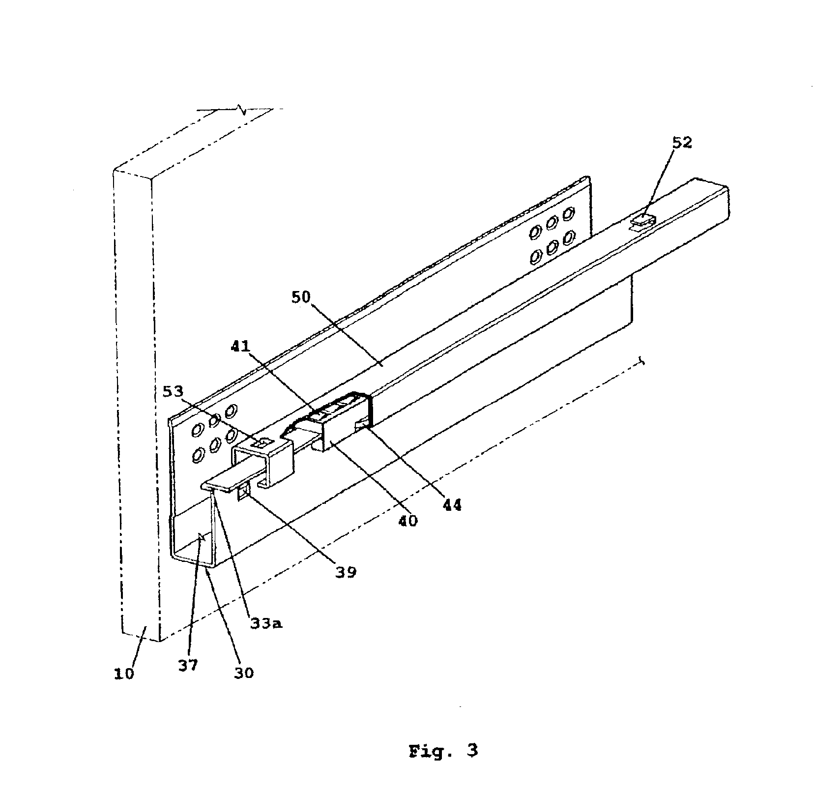 Guide rails for pull-out drawer/equipment