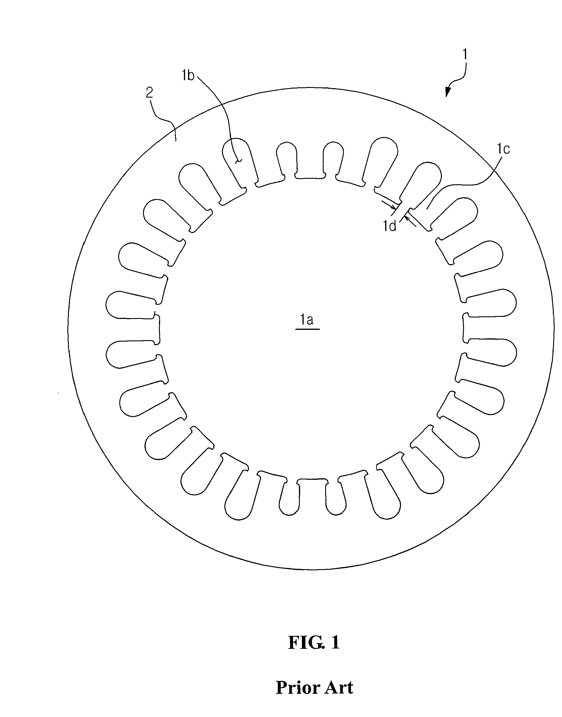 Stator for ac motor