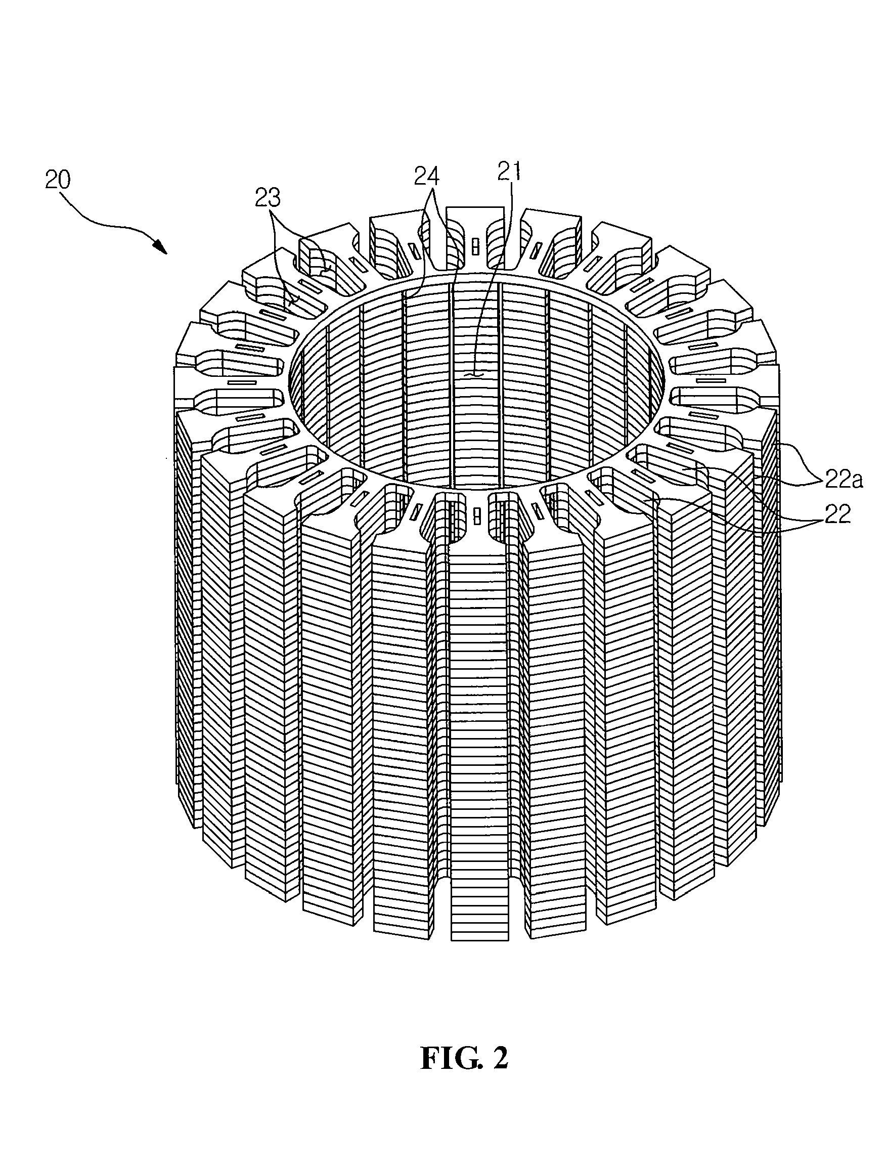 Stator for ac motor