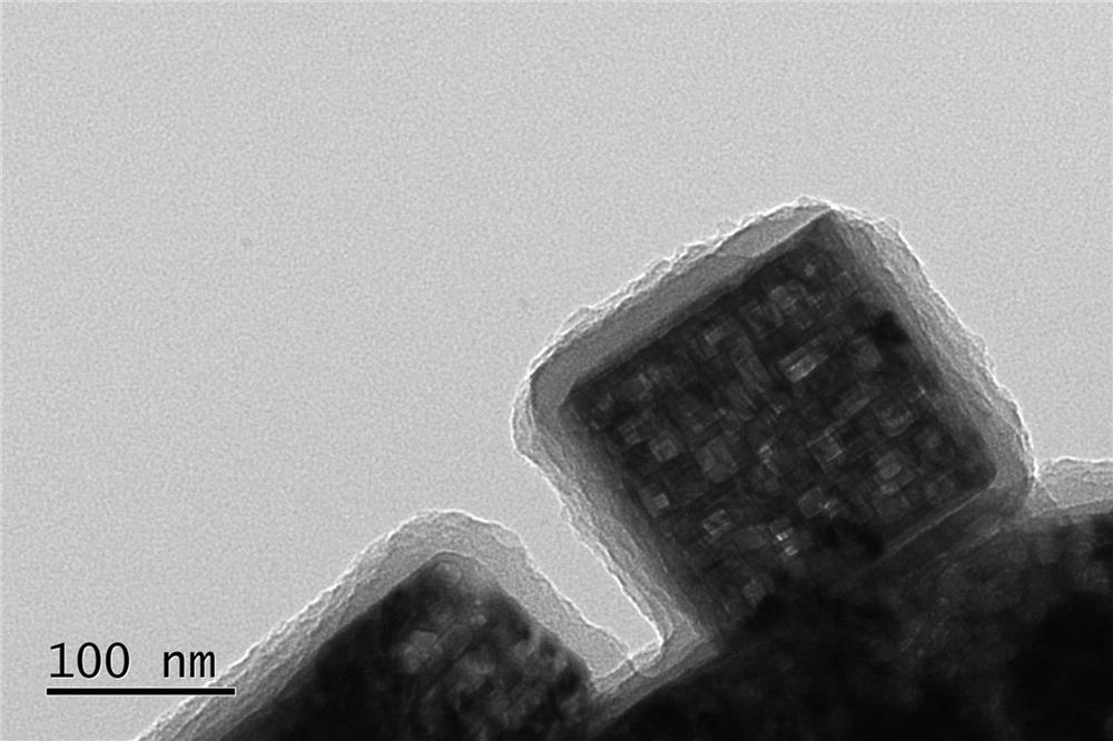 A preparation method and application of a carbon-wrapped porous cobaltous oxide nanomaterial with a shell-core structure