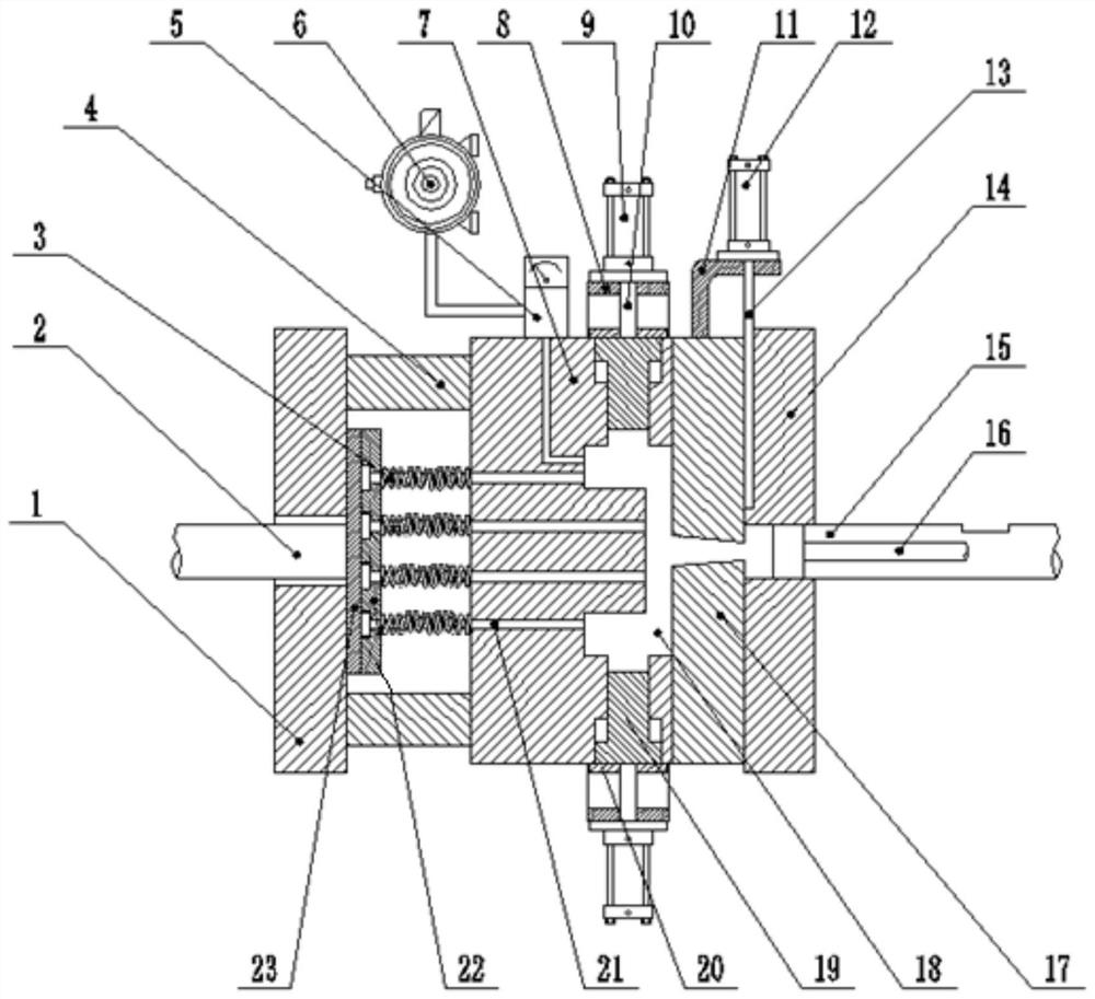 Light alloy vacuum high-pressure casting flexible loading casting-forging composite forming device and application method thereof