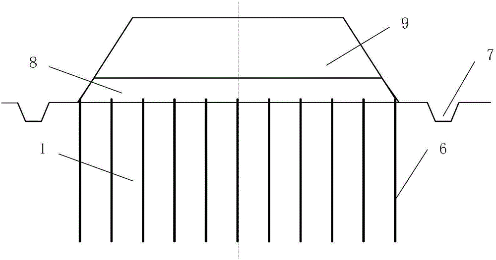 Method for treating peat soil foundation through preloading in combination with salt piles